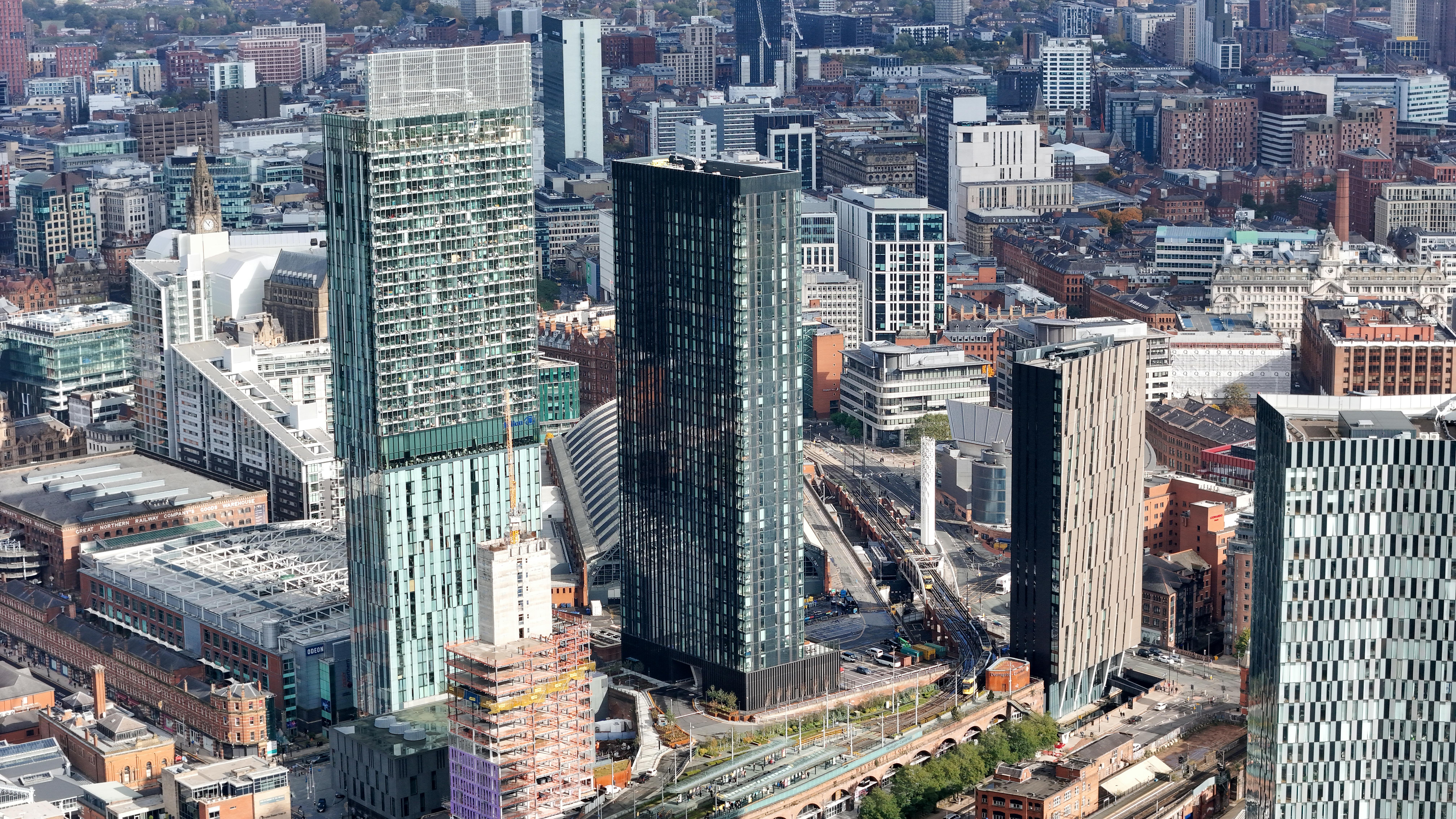 Aerial view of Manchester — we collect from offices and business premises across Greater Manchester